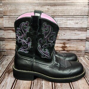 ARIAT Women's 11 B Fatbaby ll Black Leather Western Cowgirl Boots 10004729 EUC